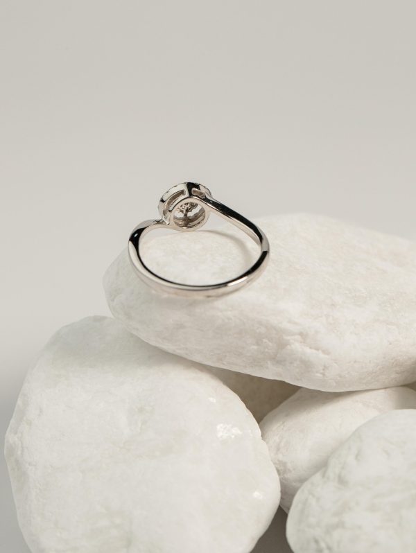 Double Halo Bypass Diamond Ring with in 18k White Gold