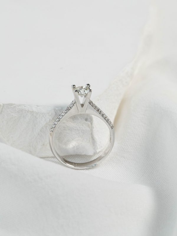 18k Semi-Pave Diamond Engagement Ring
