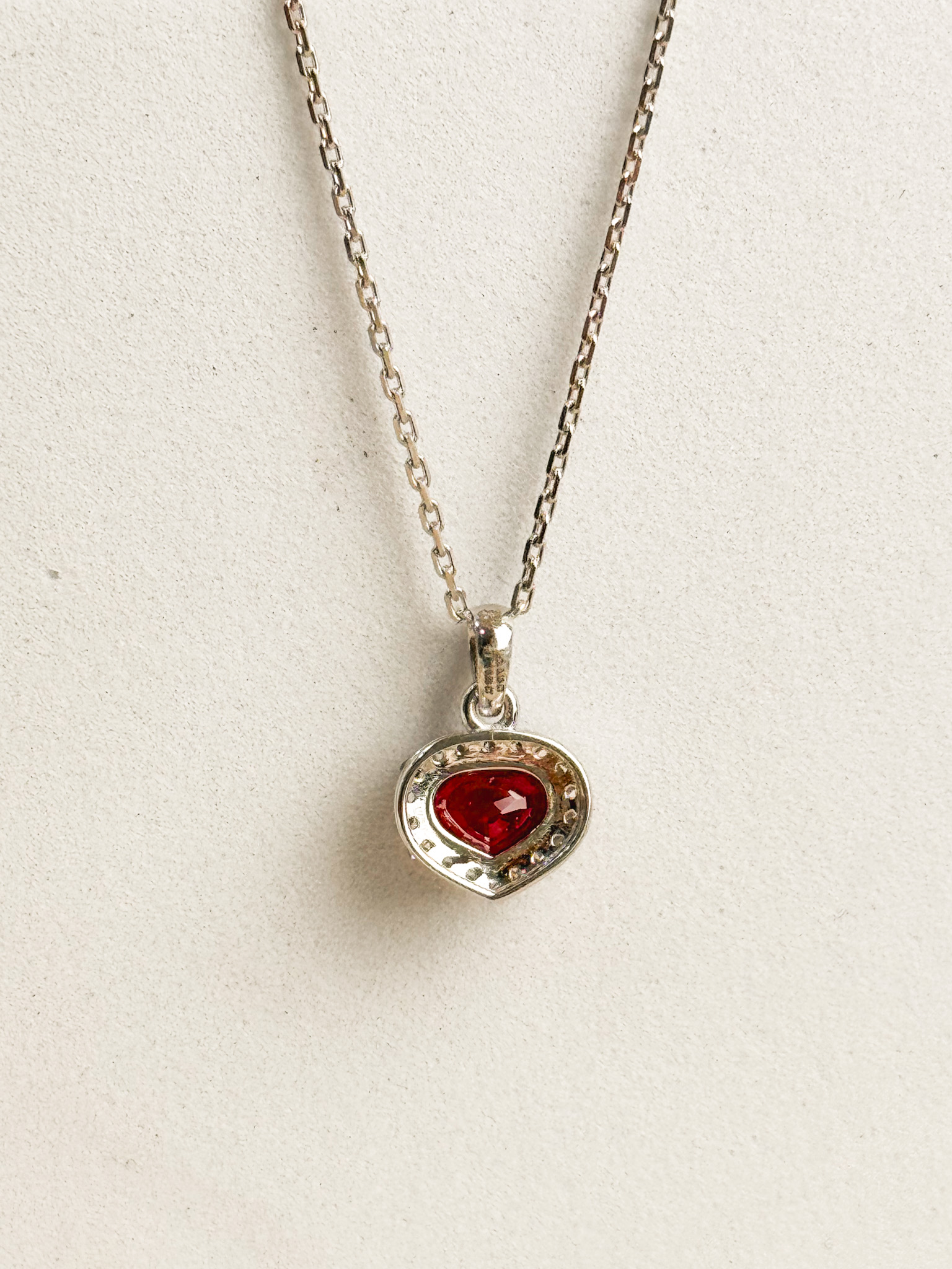 18k Ruby Halo Pendant