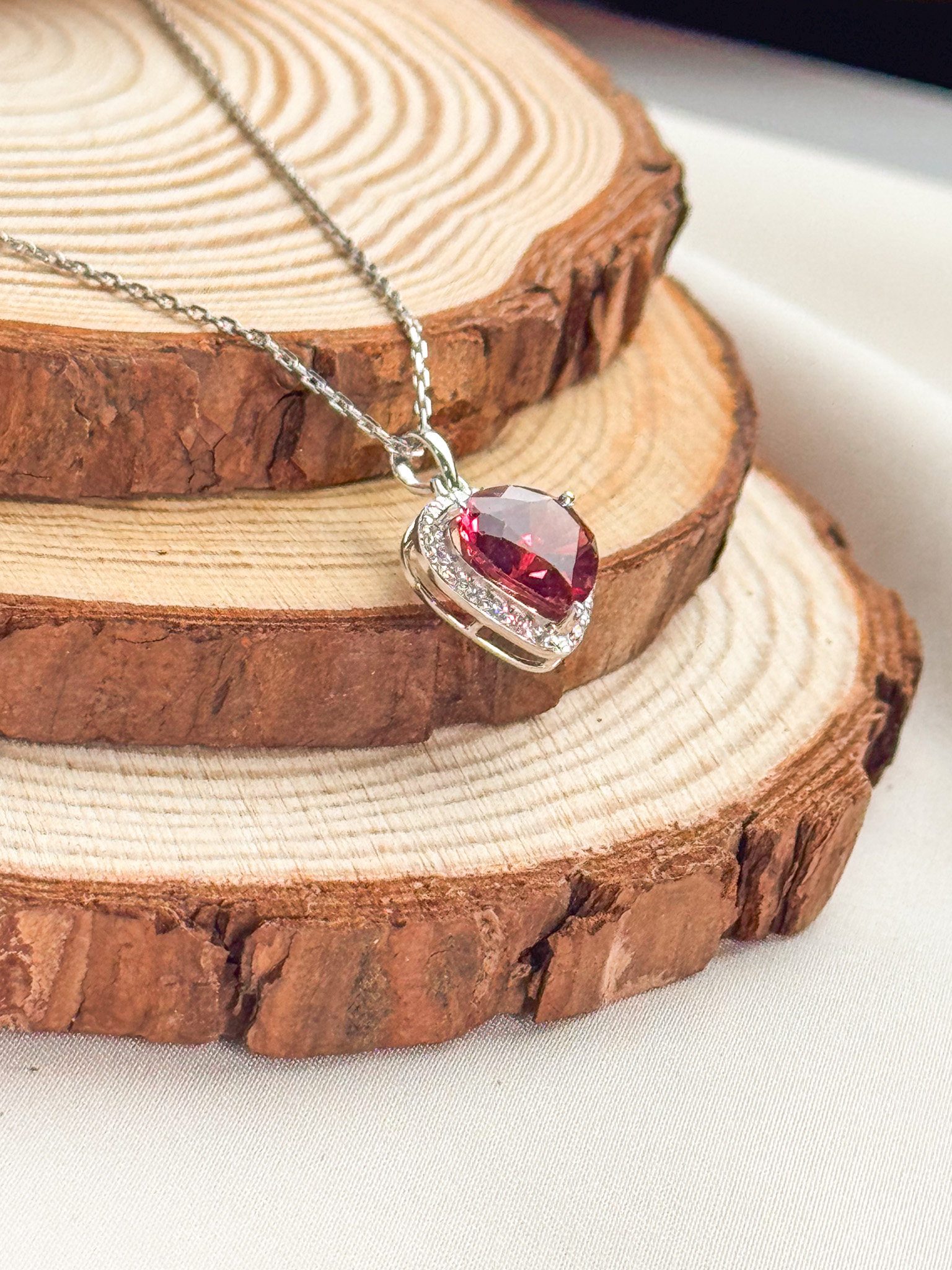 18k Tourmaline Halo Pendant