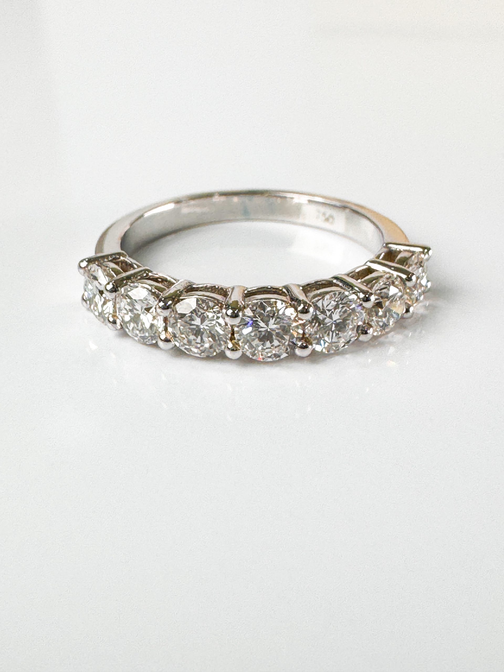 18k Shared Prong Semi-Eternity Diamond Ring