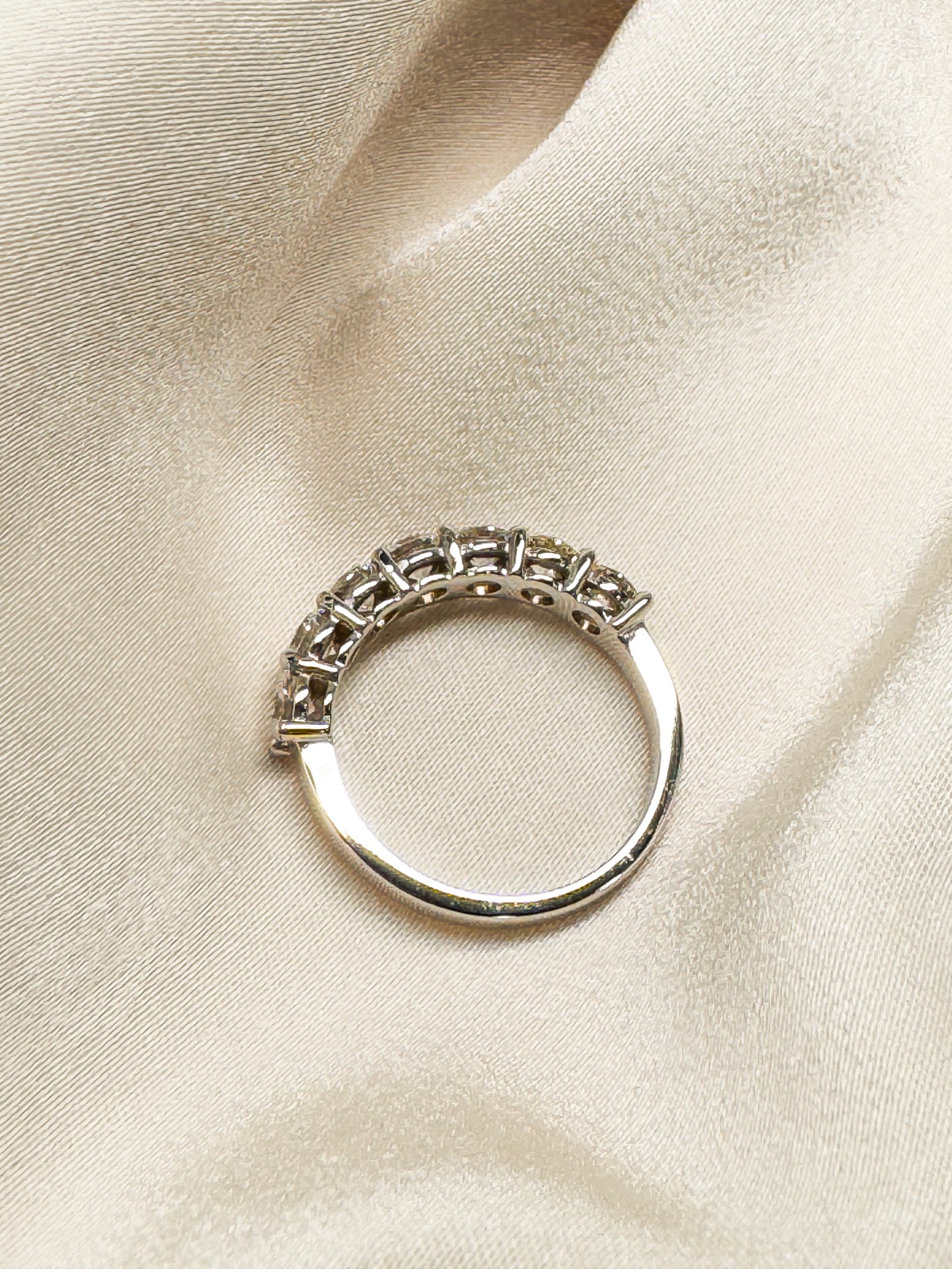 18k Shared Prong Semi-Eternity Diamond Ring